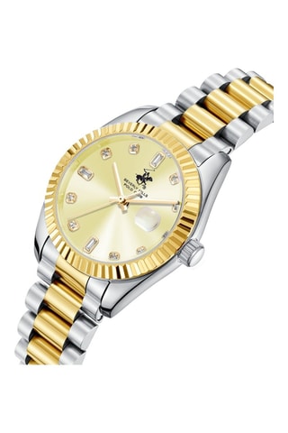 Reloj de cuarzo de acero - Plateado y dorado
