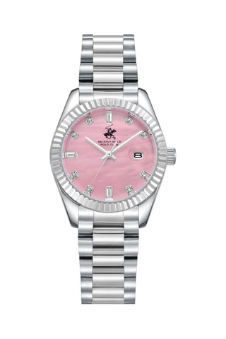 Reloj de cuarzo de acero - Plateado y rosa