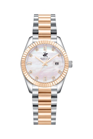 Reloj de cuarzo de acero - Plateado y rosa dorado