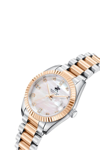 Reloj de cuarzo de acero - Plateado y rosa dorado
