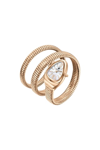 Reloj de cuarzo de acero - Rosa dorado y plateado