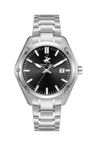 Reloj de cuarzo de acero - Plateado y negro