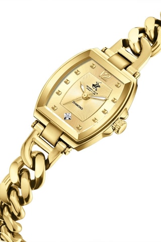 Reloj de cuarzo de acero - Dorado