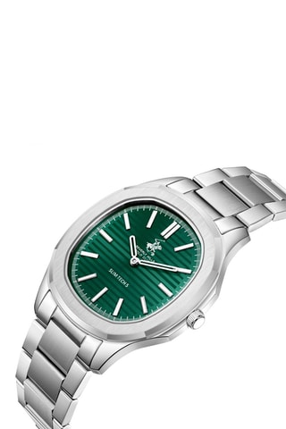 Reloj de cuarzo de acero - Plateado y verde