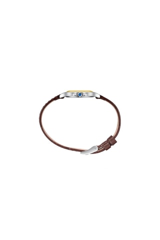 Reloj de cuarzo de piel - Marrón y plateado