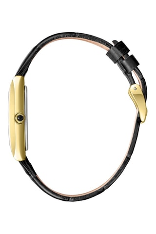 Reloj de cuarzo de piel - Negro y dorado
