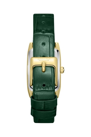 Reloj de cuarzo de piel - Verde y dorado