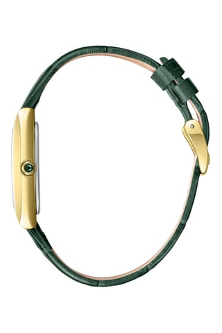 Reloj de cuarzo de piel - Verde y dorado