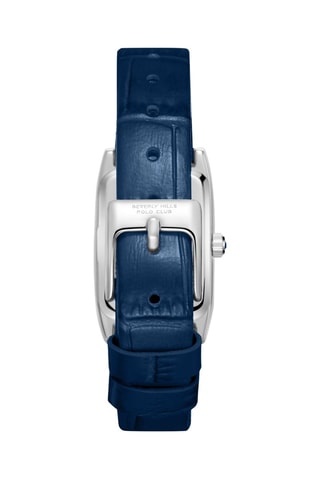 Reloj de cuarzo de piel - Azul y plateado