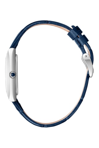 Reloj de cuarzo de piel - Azul y plateado