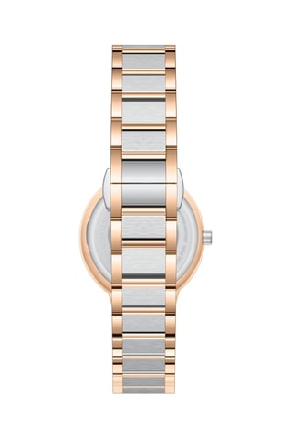 Reloj de cuarzo de acero - Rosa dorado y plateado