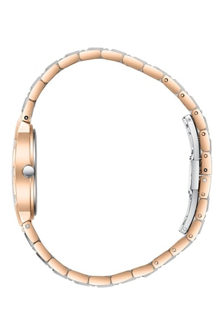 Reloj de cuarzo de acero - Rosa dorado y plateado