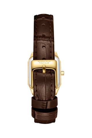 Reloj de cuarzo de piel - Marrón y dorado