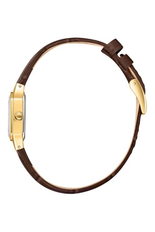 Reloj de cuarzo de piel - Marrón y dorado
