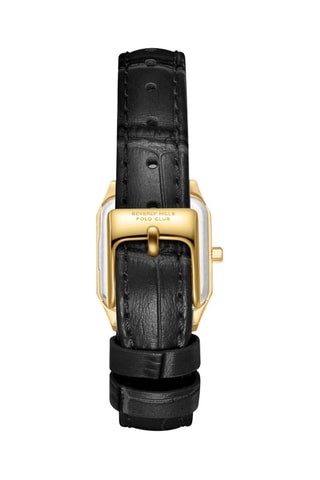 Reloj de cuarzo de piel - Negro y dorado