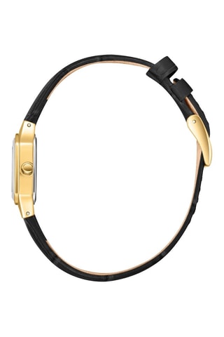 Reloj de cuarzo de piel - Negro y dorado