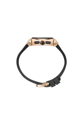 Reloj de cuarzo de silicona - GMT - Negro y rosa dorado