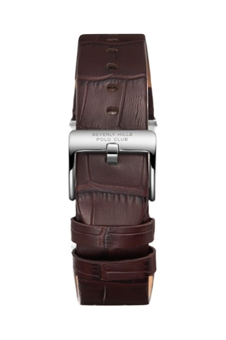 Reloj de cuarzo de piel - Marrón y plateado