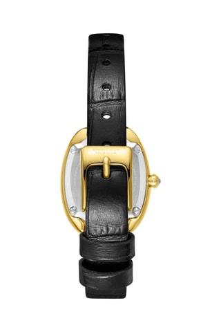 Reloj de cuarzo de piel - Negro y dorado