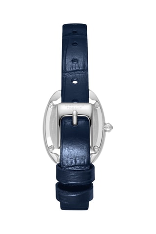 Reloj de cuarzo de piel - Azul y plateado