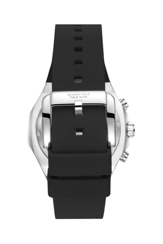 Reloj de cuarzo de silicona - GMT - Negro y plateado