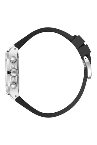 Reloj de cuarzo de silicona - GMT - Negro y plateado