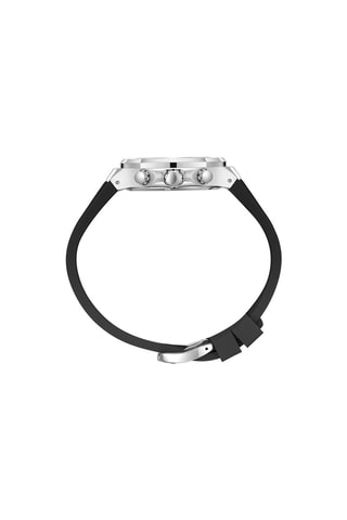 Reloj de cuarzo de silicona - GMT - Negro y plateado