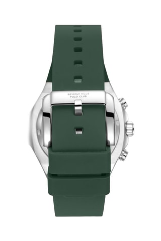 Reloj de cuarzo de silicona - GMT - Verde y plateado