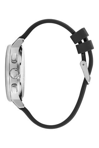 Reloj de cuarzo de silicona - Negro y plateado