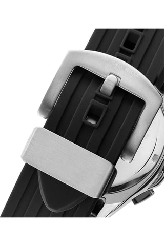 Reloj de cuarzo de silicona - Negro y plateado