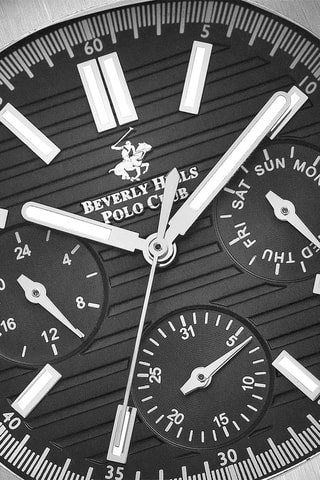 Reloj de cuarzo de silicona - Negro y plateado