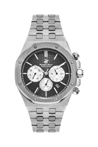 Reloj de cuarzo de acero y cerámica - Plateado