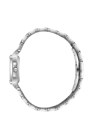Reloj de cuarzo de acero, nácar y cerámica - Plateado y azul claro