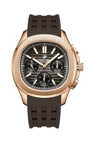 Reloj de silicona - Cronógrafo - Marrón y dorado