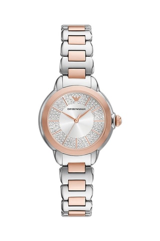 Reloj de cuarzo de acero - Plateado y rosa dorado
