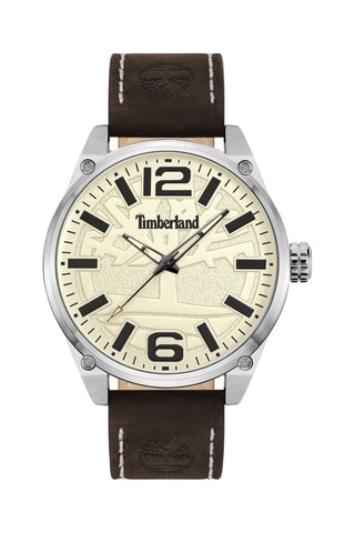 Reloj de cuarzo de piel - Marrón y plateado