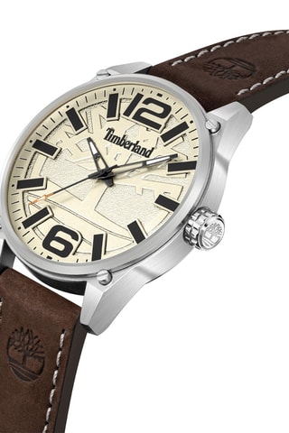Reloj de cuarzo de piel - Marrón y plateado