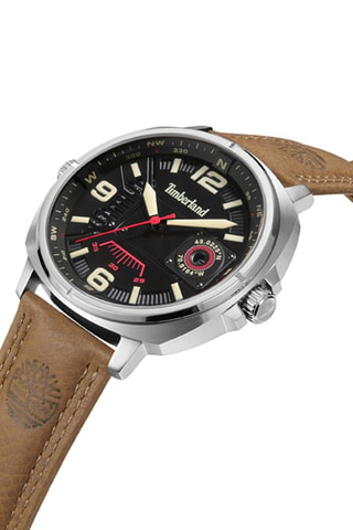 Reloj de cuarzo de piel - Marrón y plateado