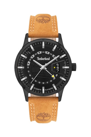 Reloj de cuarzo de piel - Naranja y negro
