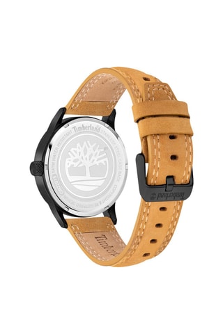 Reloj de cuarzo de piel - Naranja y negro