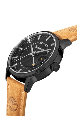 Reloj de cuarzo de piel - Naranja y negro