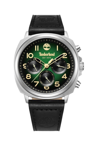 Reloj de cuarzo de piel - Negro y plateado