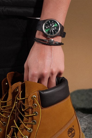 Reloj de cuarzo de silicona - Cronógrafo - Negro y plateado