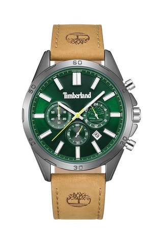 Reloj de piel - Cronógrafo - Beige y plateado