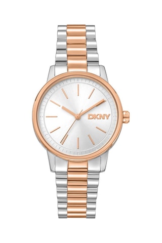 Reloj de cuarzo de acero - Plateado y rosa dorado
