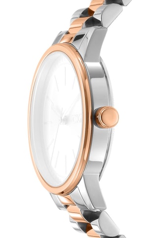 Reloj de cuarzo de acero - Plateado y rosa dorado