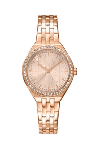 Reloj de cuarzo de acero - Rosa dorado