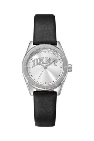 Reloj de cuarzo de piel - Negro y plateado