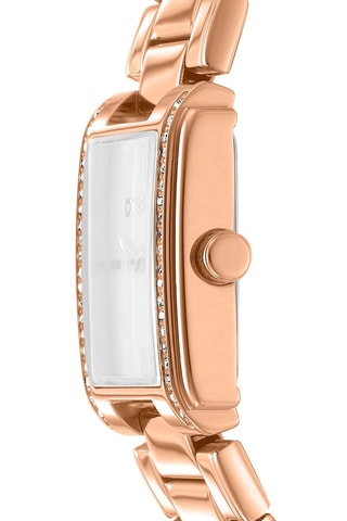 Reloj de cuarzo de acero - Rosa dorado y azul oscuro
