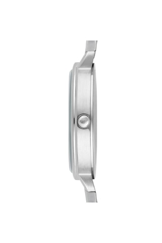 Reloj de cuarzo de acero y nácar